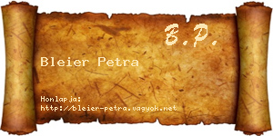 Bleier Petra névjegykártya
